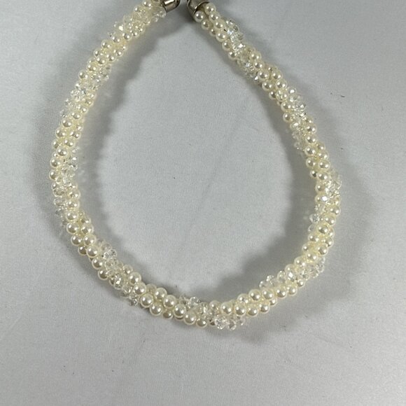 Lot 6 Pieces Faux Pearl Necklaces Stretch Bracelets Twisted Some Vintage - Picture 12 of 16